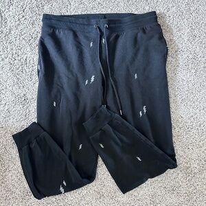 Black Lightning Bolt Sweat Pants